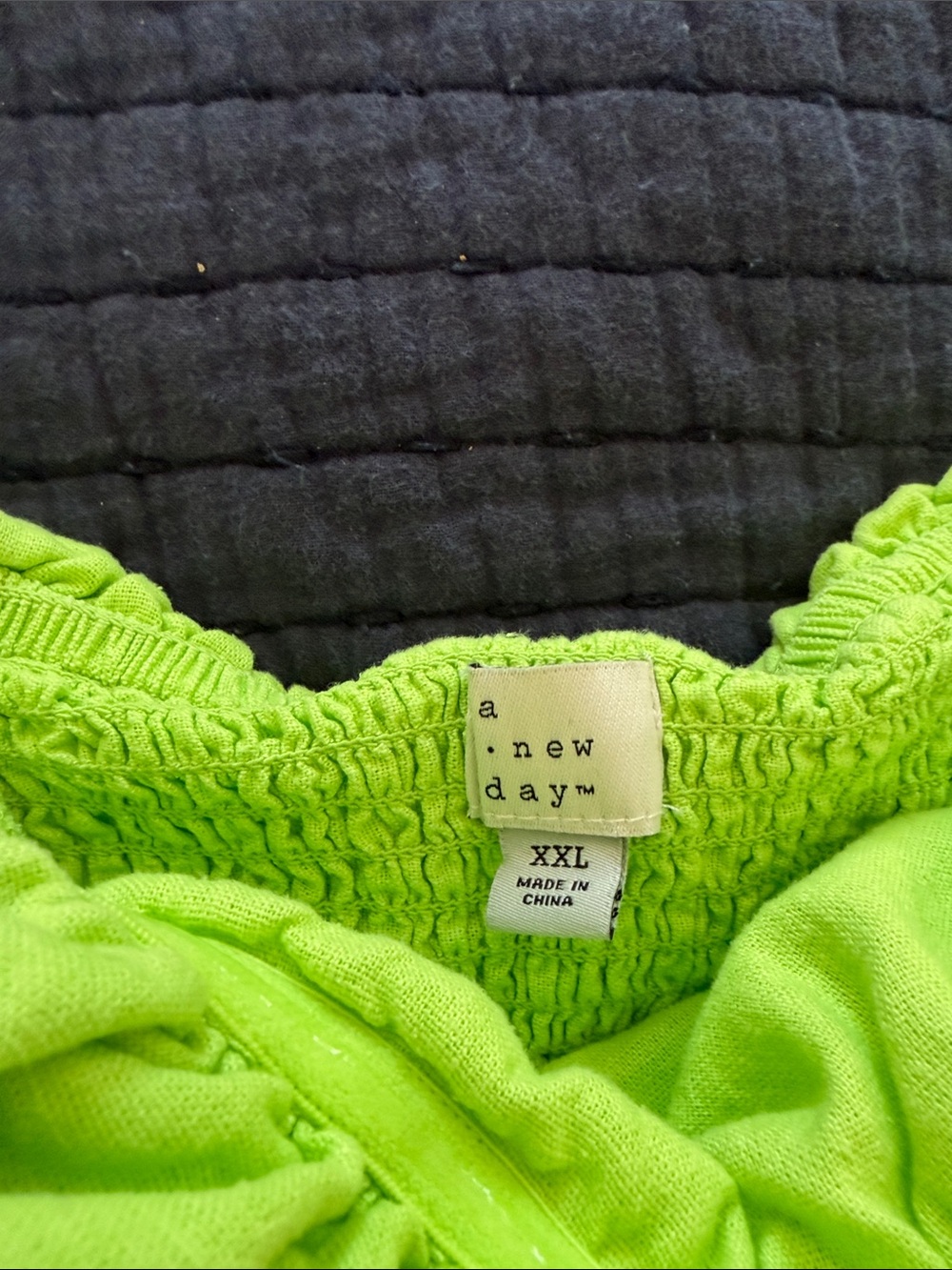 a new day Neon Lime Off-Shoulder Ruffle Crop Top - Picture 2 of 5